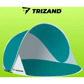 TRIZAND Strandmuschel Pop Up 190x120x86 cm Wind- und UV-Schutz Wurfzelt Kleines Pakcmaß Leicht Baby Kinder Erwachsene Blau-Grau 23856