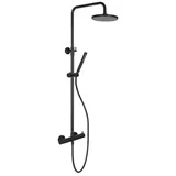 Sapho MIA Duschsäule mit Armatur, rund, schwarz matt
