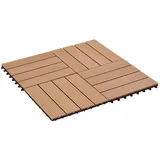vidaXL Terrassenfliese 30 x 30 cm teak