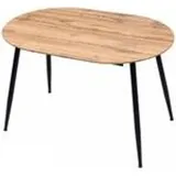 Trisens Esstisch Rodrigo ausziehbar 120-150-180 x 80 cm 4-10 Personen Ovaler Küchentisch mit Metallgestell für Küche, Esszimmer Holz Optik,