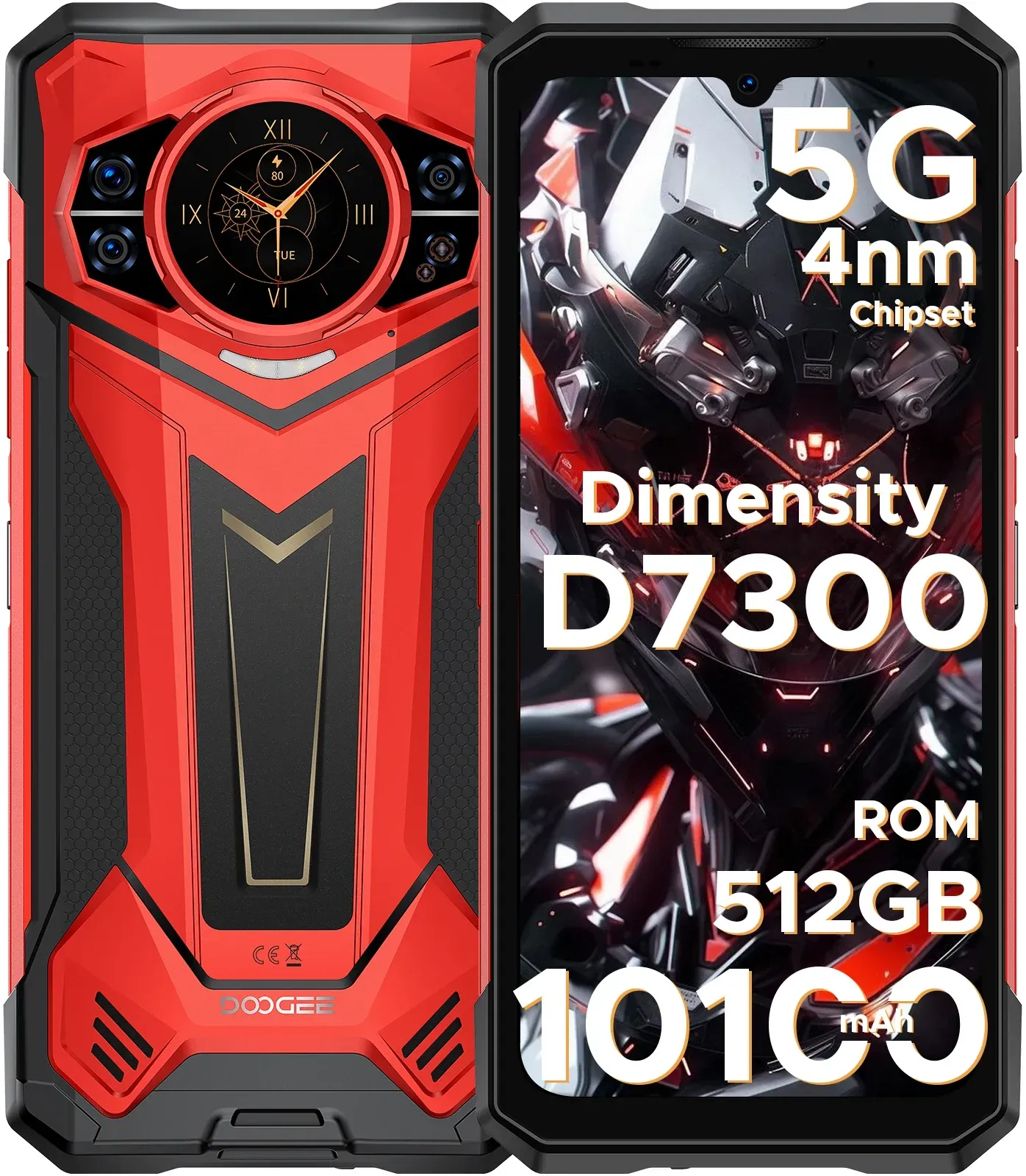 Doogee S200 Plus 5g Ai Robustes Telefon, Abmessung 7300, Gaming-Telefone, 1,32 Zoll Display auf der Rückseite, 12 + 512 GB, 6,72 Zoll, 10100 mAh Akku, Smartphone