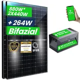 Campergold 2x 440W Bifaziale Module mit Solarspeicher 1,6kWh Anker SOLIX Speicher für Balkonkraftwerk