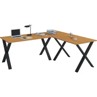 VCM Holz Schreibtisch Eckschreibtisch Lona tief Computertisch Büromöbel Schwarz