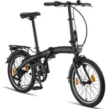licorne bike gmbh Licorne Bike Phoenix 2D, 20 Zoll Aluminium-Faltrad-Klapprad, Scheibenbremse, Discbremse, V-Bremse Faltfahrrad-Herren-Damen, 7 Gang Kettenschaltung ... - Schwarz