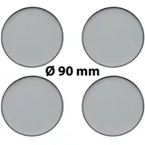 4 x Ø 90 mm Polymere Aufkleber / Chrom-Optik / Nabenkappen, Felgendeckel