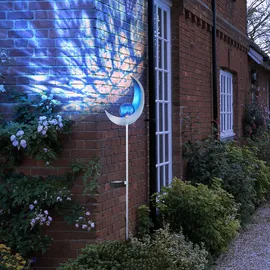 GLOBO Solar Fackeln Mond Garten Gartendeko Solarlampe Solarleuchte Außen, Blauer Lichteffekt, Crackle Glas, IP44, LED kaltweiß, H 90 cm, Garten Balkon, 2er Set
