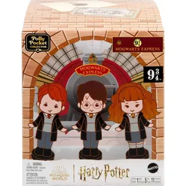 POLLY POCKET Sammler-Spielset, Harry Potter-Schatulle mit 5 Puppen und 11 Zubehörteilen, HRD56