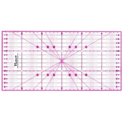 Victor (Zenith) Lineal Patchwork Lineal, Transparent mit aufgedruckten Maßangaben rosa 30 cm x 15 cm