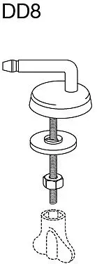 Pressalit Universalscharnier DD8999 Montage von unten, für WC-Sitz Pressalit Code, Standard