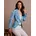Creation L Premium Jackenblazer CREATION L PREMIUM Damen 46 himmelblau eisblau bedruckt 100 Seide Blazer