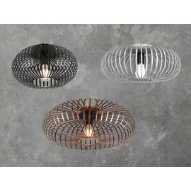 Trio led Deckenleuchte Gitter Lampenschirm Metall Schwarz Ø 40cm