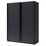 Feldmann-Wohnen Schwebetürenschrank, Grau, Schwarz, Holz, 4 Fächer, Rechteckig, 180x198x62 cm, Schlafzimmer, Kleiderschränke, Schwebetürenschränke
