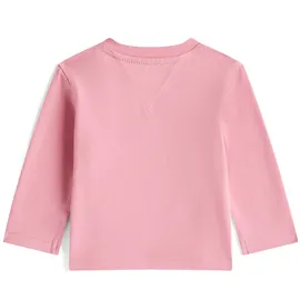 Tommy Hilfiger Langarmshirt TOMMY HILFIGER "MINI CORP GRAPHIC TEE LS", Mädchen, Gr. 86, mystic pink, Jersey, Obermaterial: 93% Baumwolle, 7% Elasthan, unifarben, regular fit normal, Rundhals, eingesetzt gerader Abschluss, Shirts Langarmshirt, für Babys