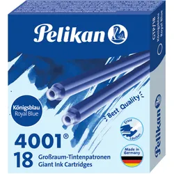 Pelikan Großraum-Tintenpatronen 4001 GTP/18, königsblau, Blau, Füllfederhalter,