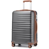 British Traveller Handgepäck Koffer Reisekoffer Handgepäck Hartschalenkoffer 54 * 36.5 * 21.5cm mit TSA-Schloss Koffer Trolleys Handgepäck ABS+PC Grau