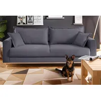 3-Sitzer HOME AFFAIRE "Edina", grau, B:210cm H:74cm T:84cm, Webstoff (100% Polyester);Baumwollmix (50% Baumwolle, 50% Polyester);Baumwollmix (50% Baumwolle, 50% Polyester), Sofas, auch in Baumwollmix-Bezug, im skandinavischem Stol