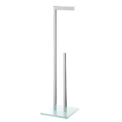 Optima Toilettenpapierhalter Glass Chrom/Weiß Metall, Glas GLASZASDRZPAPB