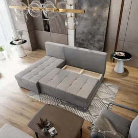 masseno Ecksofa Rita M Velours 3-Sitzer Grau