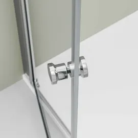 nextrend - gmbh Nischendusche mit Doppelpendeltüren NT218 - 6 mm - Nano Echtglas - Profilfarbe & Breite wählbar, Breite:960 mm, Profilfarbe:Chrom