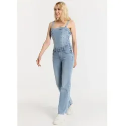 Lois Jeans für Damen. 290362610 Gerader Jeans-Latzhosen-Overall - Blau kurzärmelig (34), Lässig, Baumwolle, Denim, Ärmellos / Hosenträger