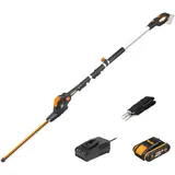 Worx 18V(20V MAX) Akku Teleskop Heckenschere Heckenschneider WG252E, 2,0Ah, PowerShare, lasergeschnittene Diamantmesser, 1 Std.Schnellladegerät