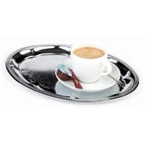 APS 30114 Serviertablett KAFFEEHAUS, 30 x 22 cm, H: 1 cm, Metall, vernickelt und glanzverchromt