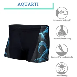 Aquarti Badehose Jungen Schwimmhose Schwarz/Blau 146