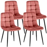 CLP Esszimmerstuhl Antibes Polyester rosa 4er Set