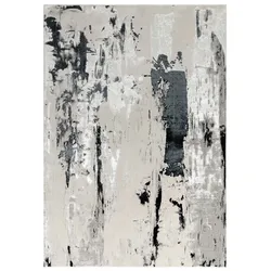 Kadima Design Teppich Velours-Kurzflor Metallic Gletscher-Design | 120x170 cm, Gesamthöhe 13 mm | Silbergrau | COMO-Tremezzo Kollektion