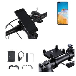 K-S-Trade für Huawei P40 Smartphone-Halterung, (Handyhalterung das Fahrrad Halter Lenkstange Fahrradhalterung) schwarz