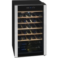 Exquisit WS1-34-GTE-030G Stand-Weinkühlschrank, 49 cm breit, 34 Standardweinflaschen, Isolierglastür, Temperatureinstellung, schwarz (PV)