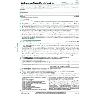 RNK Wohnungs-Einheitsmietvertrag, 4 Seiten, gefalzt auf DIN A4 + Wohnungsgeberbescheinigung
