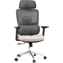 HJH Office Ergomy Pro Netzstoff Dunkelgrau/Beige