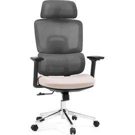 HJH Office Ergomy Pro Netzstoff Dunkelgrau/Beige