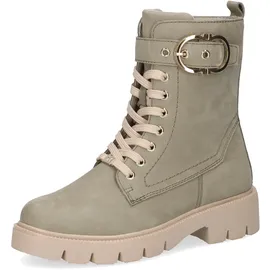 CAPRICE Damen Stiefeletten zum Schnüren aus Leder mit Schnalle, Grün 40 EU