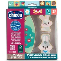 Chicco, Sammelfiguren aus Holz, Montessori-Spiel, 2 Hasen, 1 Puzzleteil, Entdecke das Universum My Wood Friends, Geschichten erfinden, Mädchenspiel, Kinderspiel ab 2 Jahren, Geschenkidee