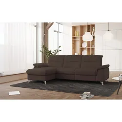 Ecksofa SIT & MORE "Astoria L-Form", braun, B:260cm H:91cm T:175cm, 100% Polyester, Sofas, wahlweise mit motorischer Relaxfunktion