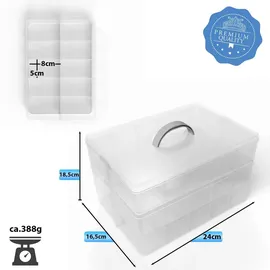 BigDean Sortierbox Aufbewahrung 24 x 18,5 x 16 cm 3-tlg. transparent