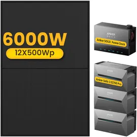 Anker SOLIX Solarbank 3 E2700 Pro 3x 2,68 kWh inkl. Power Dock + 12x 500 Solarmodule + Smarter Zähler