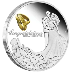 Australien 2025: Silbermünze "Hochzeit - Wedding"