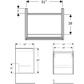 Geberit Waschtischunterschrank 1 Tür 54,6 x 60,6 x 44,6 cm Salbeigrün / lackiert seidenmatt