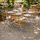 Mojawo Biergarten Set Klapptisch + 4 Klappstühle 120 x 60 x 0 cm braun/grau