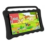 Tibuta 7 Kinder-Tablet, 7 Zoll 1024 x 600 IPS HD-Display, WiFi 2G + 32 GB, Kindersicherungsmodus, Kleinkinder-Tablet mit kinderfreundlicher Hülle für die Kids Edition (Schwarz)