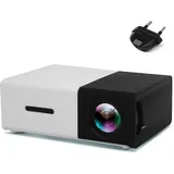 800 Lumen, 80-zoll-leinwand, Tragbarer Mini-filmprojektor (1080p), Eu-stecker, Schwarzweiß