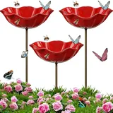 Bienentränke Blume Metall Gartenstecker Vogeltränke Winterfest Insektentränke Gartenstatuen Figuren Deko Bienenbäder Schmetterlingstränke Vogelfutterstation Outdoor Wasser Futterspender (C)