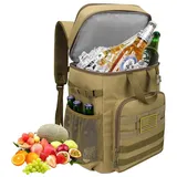 LuxusKollektion Kühltasche Kühlrucksack 43L Kühltasche Herren Damen Camping Picknick Khaki