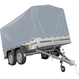 Zweiachsanhänger 264x150 UNITRAILER GARDEN 265/2 KIPP mit Rahmen H-1100 und grauer Plane