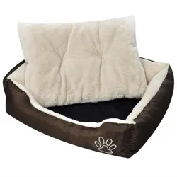 VidaXL Hundebett Braun und Beige 80 cm, 80 cm, 21 cm