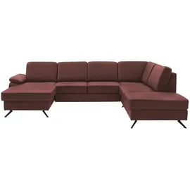 meinSofa Wohnlandschaft Leder lila