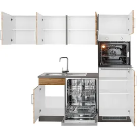 kochstation Winkelküche L-Form 230 x 170 cm beige